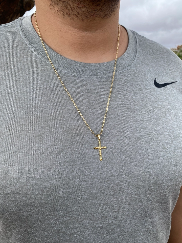 Colar de Elos Cruz com Cristo - 1