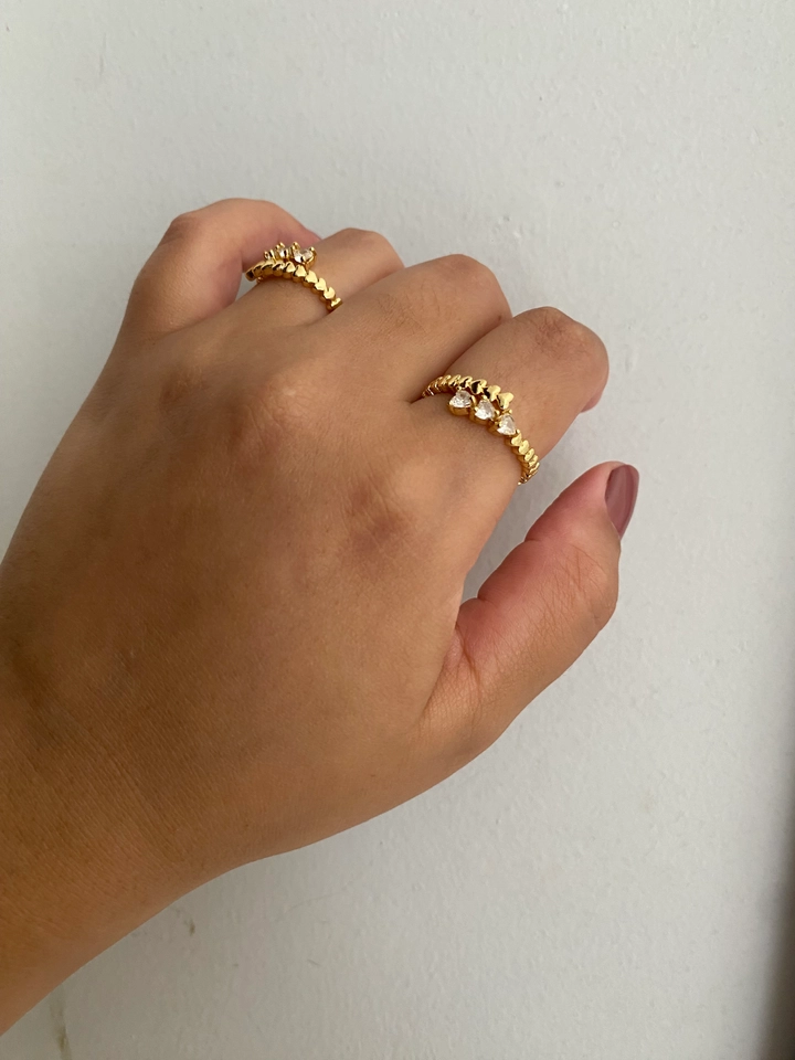 Anel 2 Garras com Corações Regulável - 3