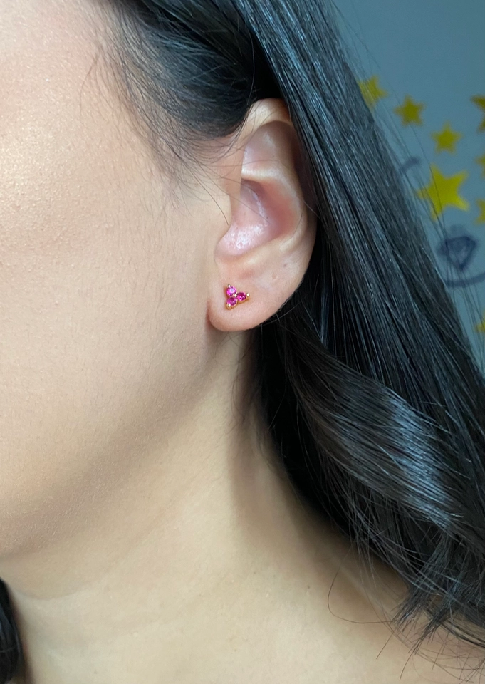 Brinco Mini Flor Pink - 2