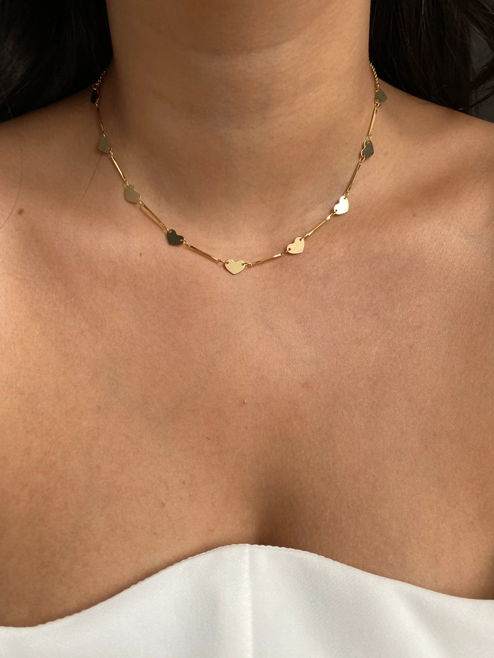 Choker Chapas Coração - 3