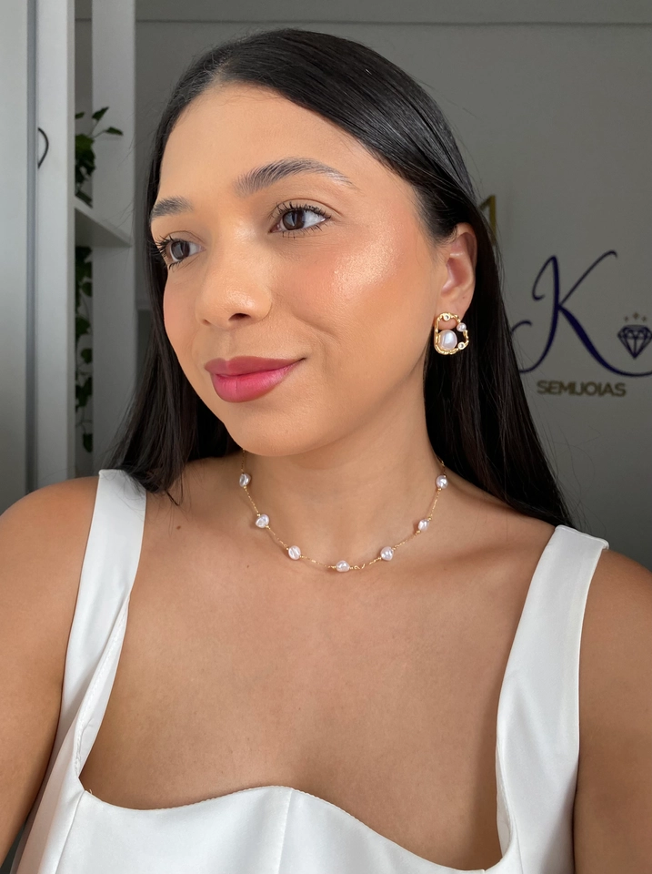 Choker Pérolas Achatadas - 3