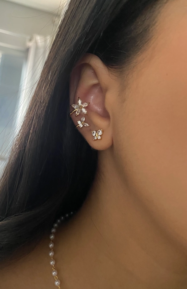 Piercing Fake Flor Cravejada - 5