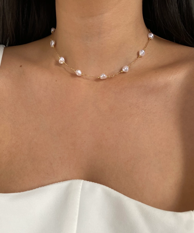 Choker Pérolas Achatadas - 4