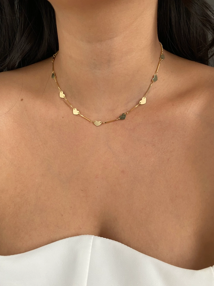 Choker Chapas Coração - 1