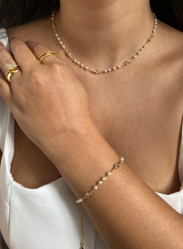 Pulseira Pérolas com Ponto de Luz - 4