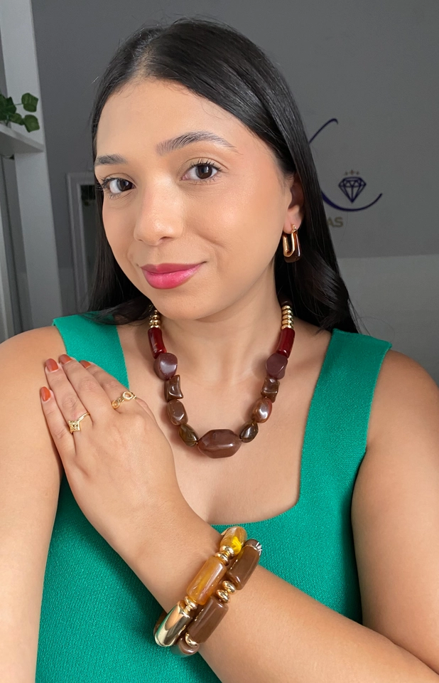 Colar Marrom (Biju Fina) - 3