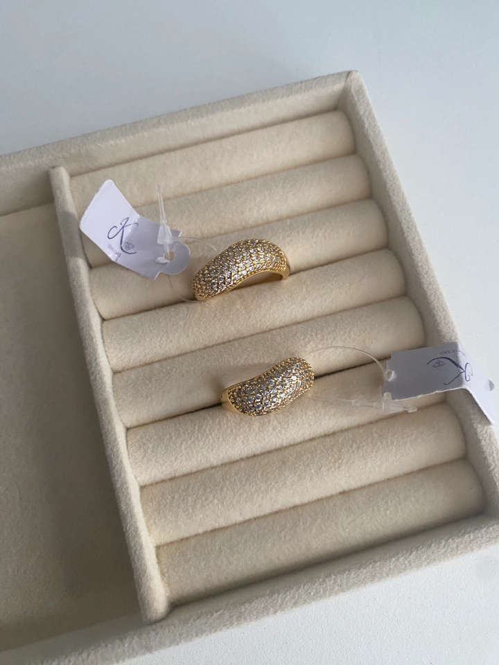 Anel Ondulado Cravejado - 3