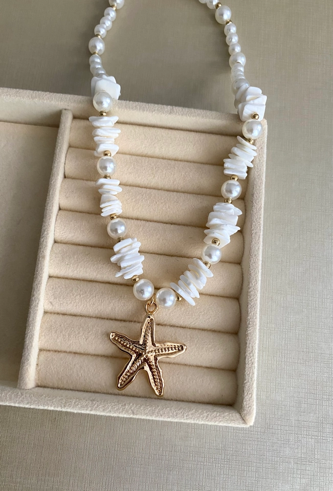 Colar Cascalho com Estrela do Mar (Biju fina) - 4