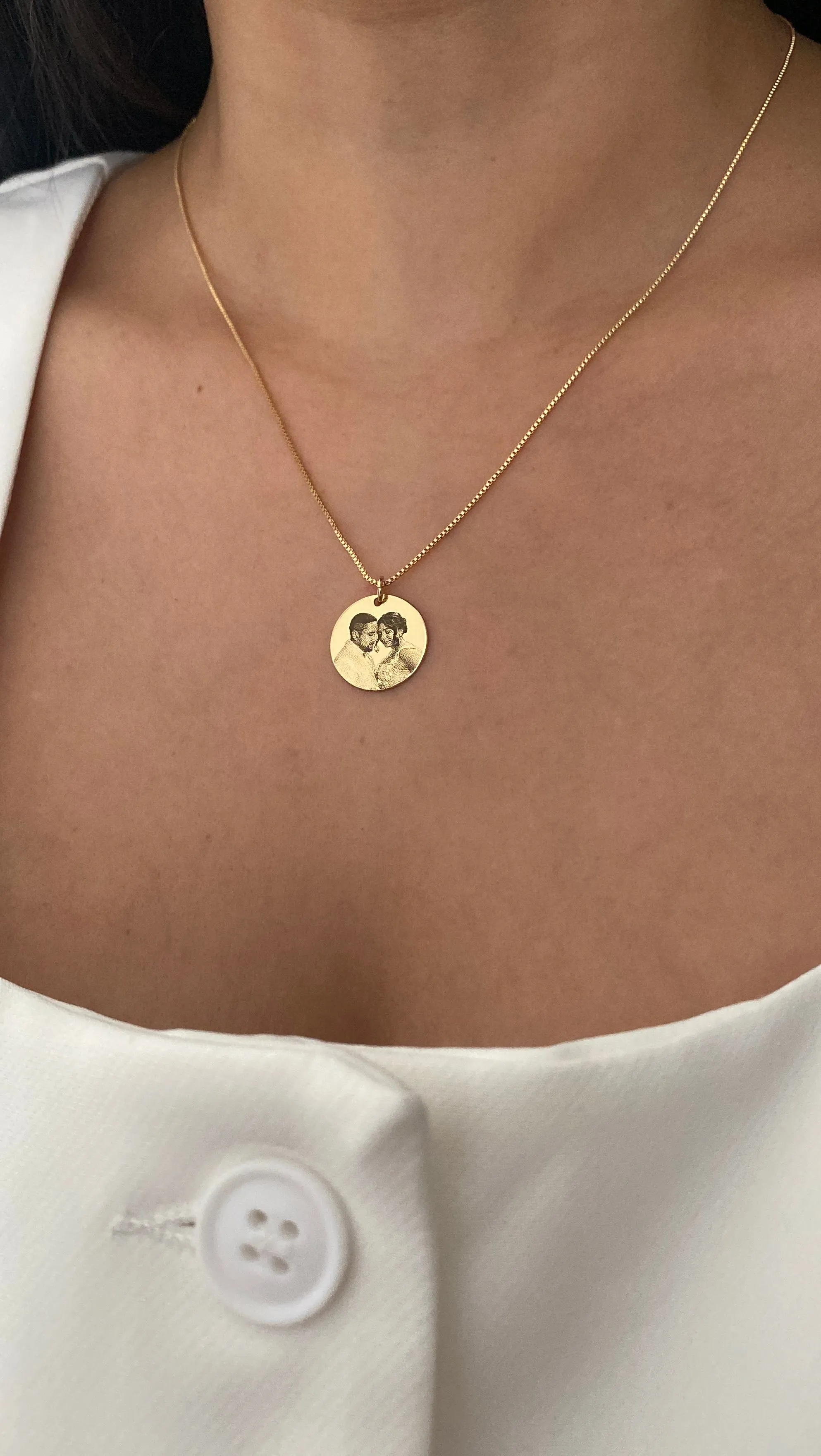 Colar com Gravação a Laser (por encomenda) Medalha 16mm - 3