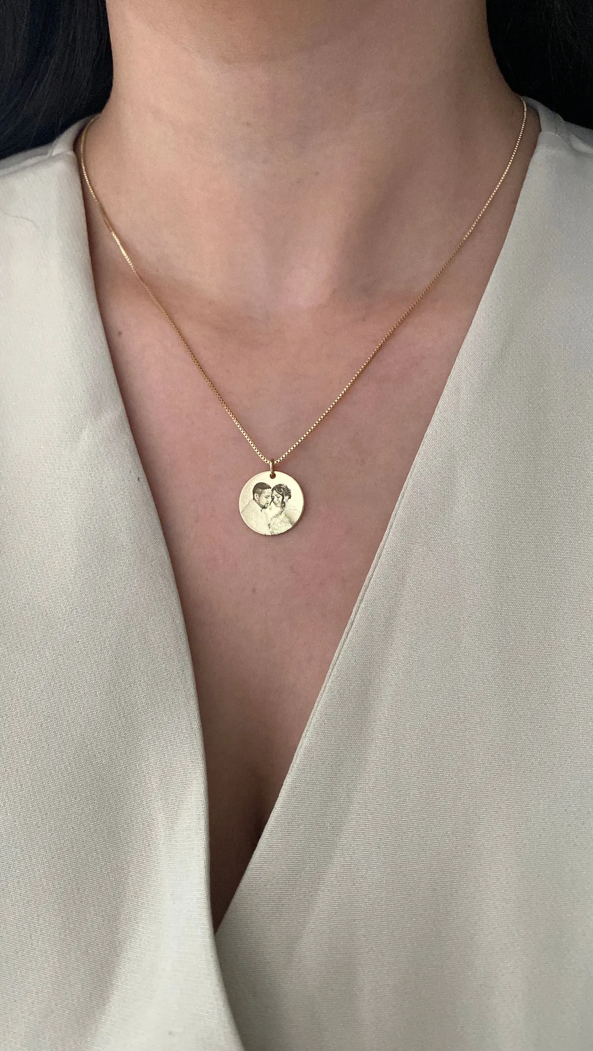 Colar com Gravação a Laser (por encomenda) Medalha 16mm