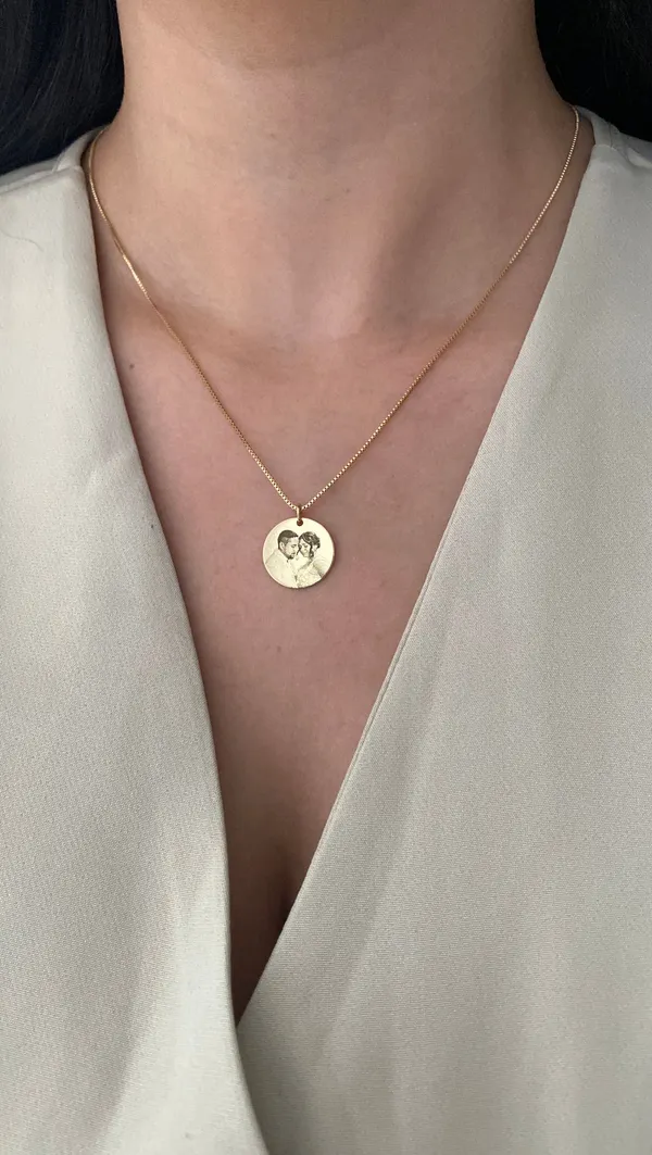 Colar com Gravação a Laser (por encomenda) Medalha 16mm
