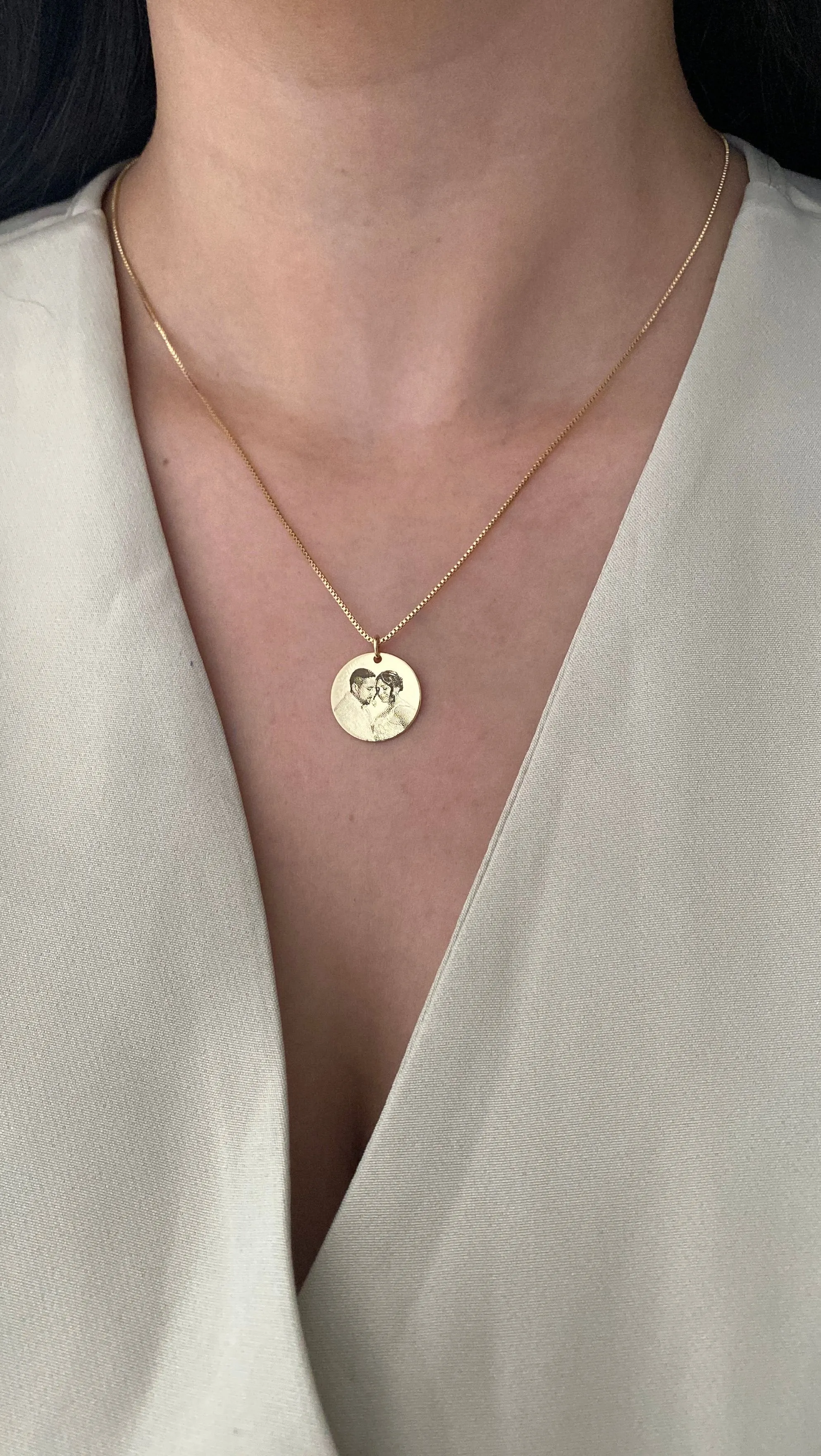 Colar com Gravação a Laser (por encomenda) Medalha 16mm - 1