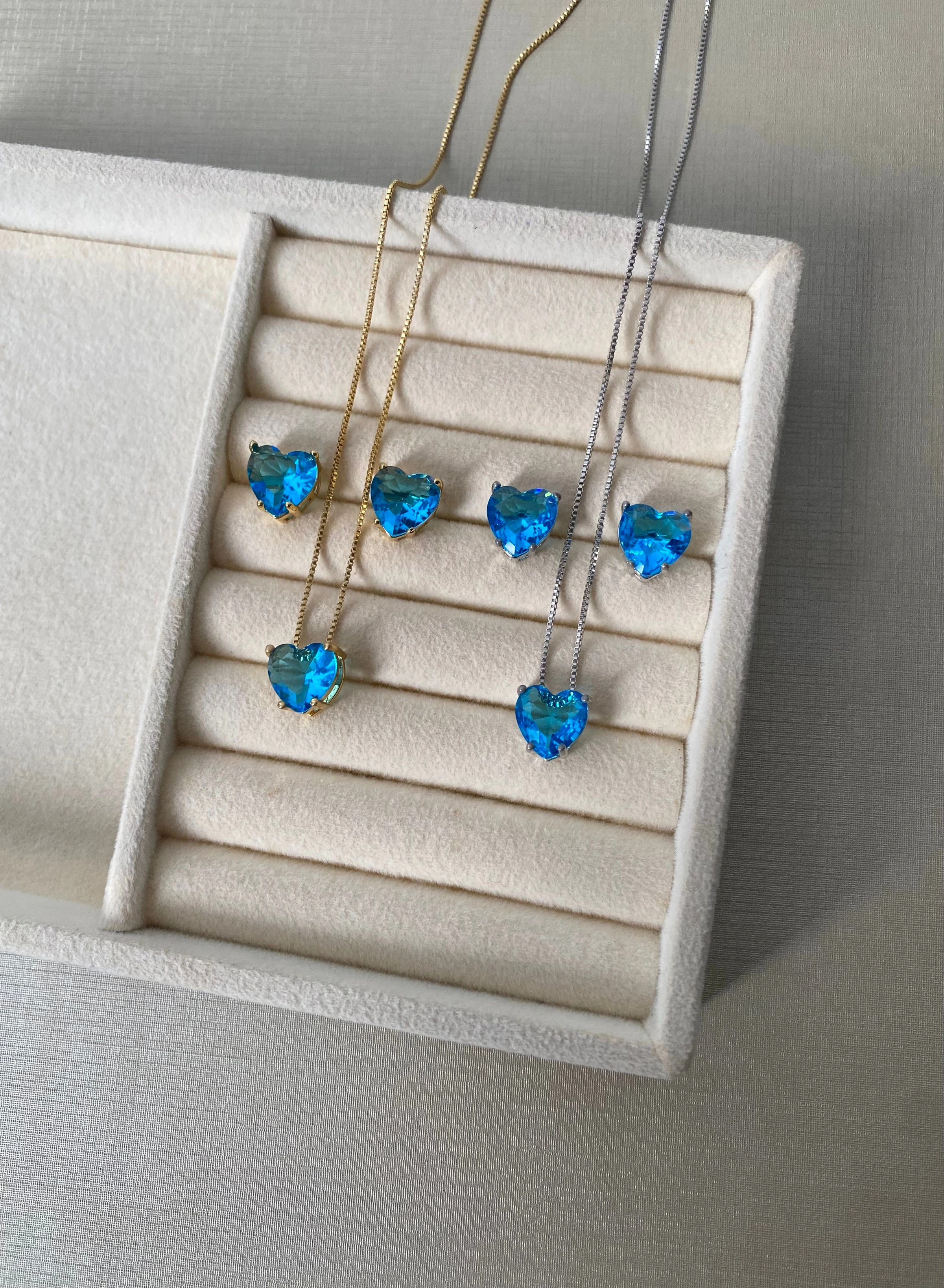 Conjunto Coração Azul - 7
