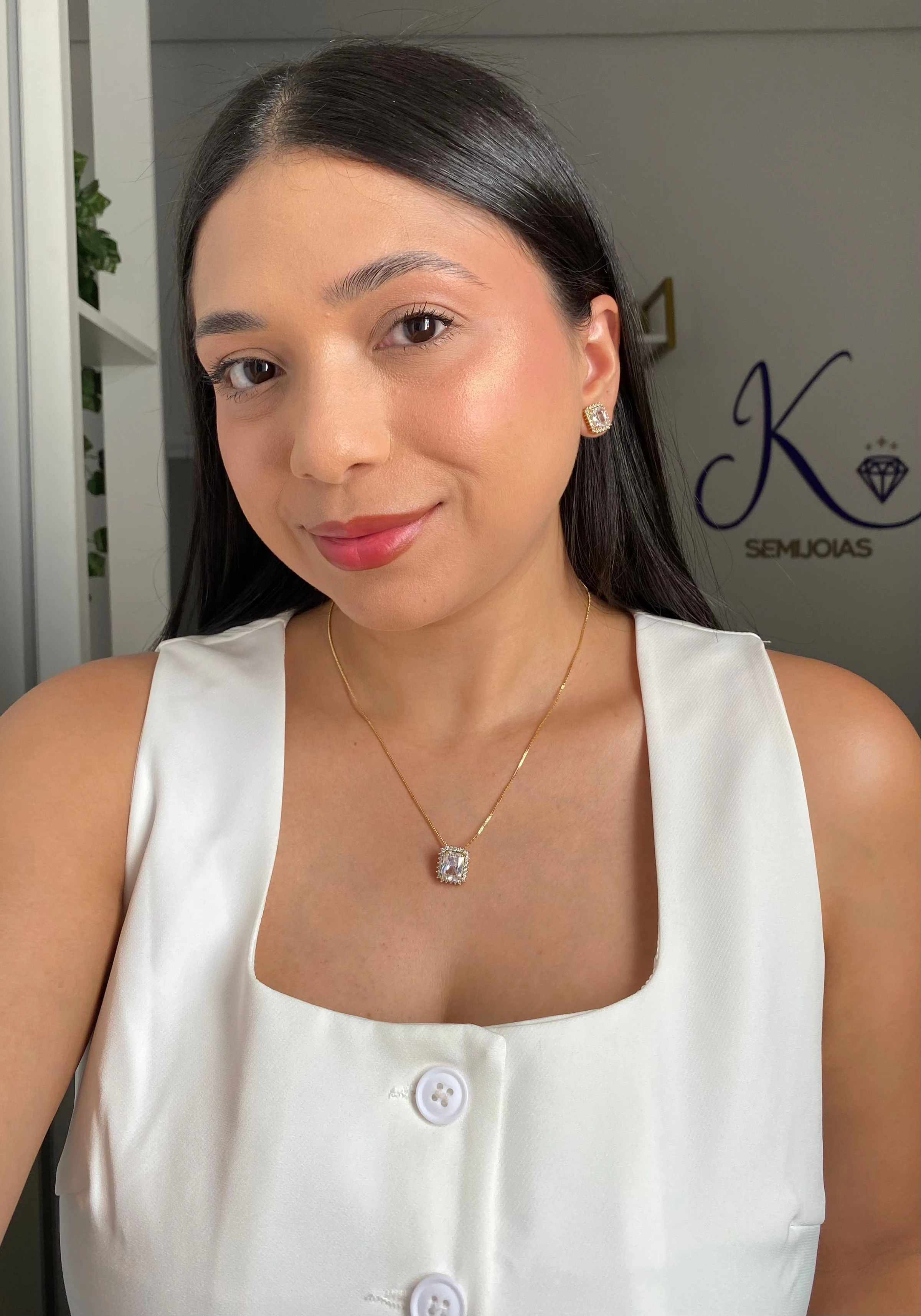 Conjunto Retangular Cravejado - 2