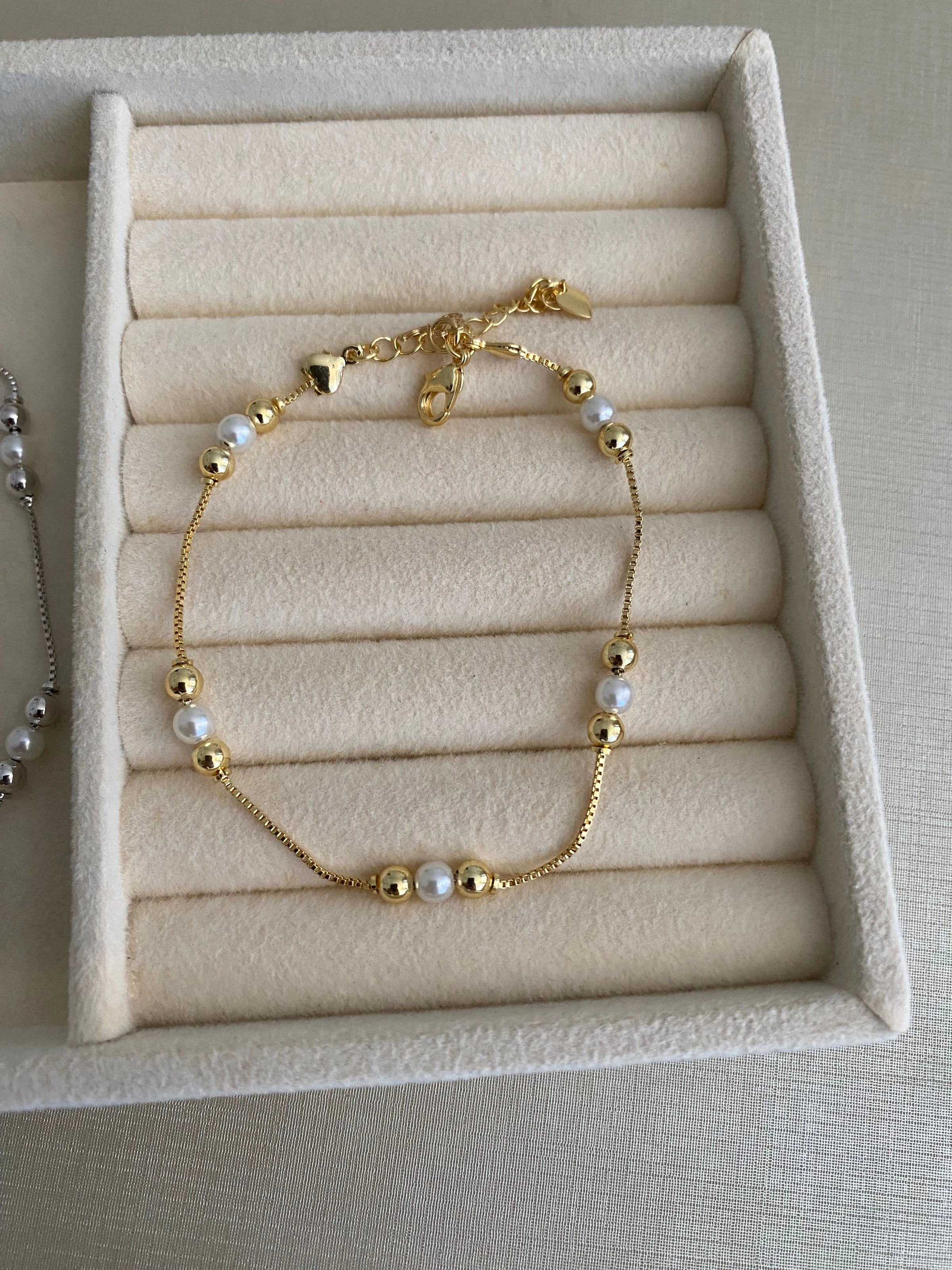 Pulseira com Trio Pérola com Bolas - 3