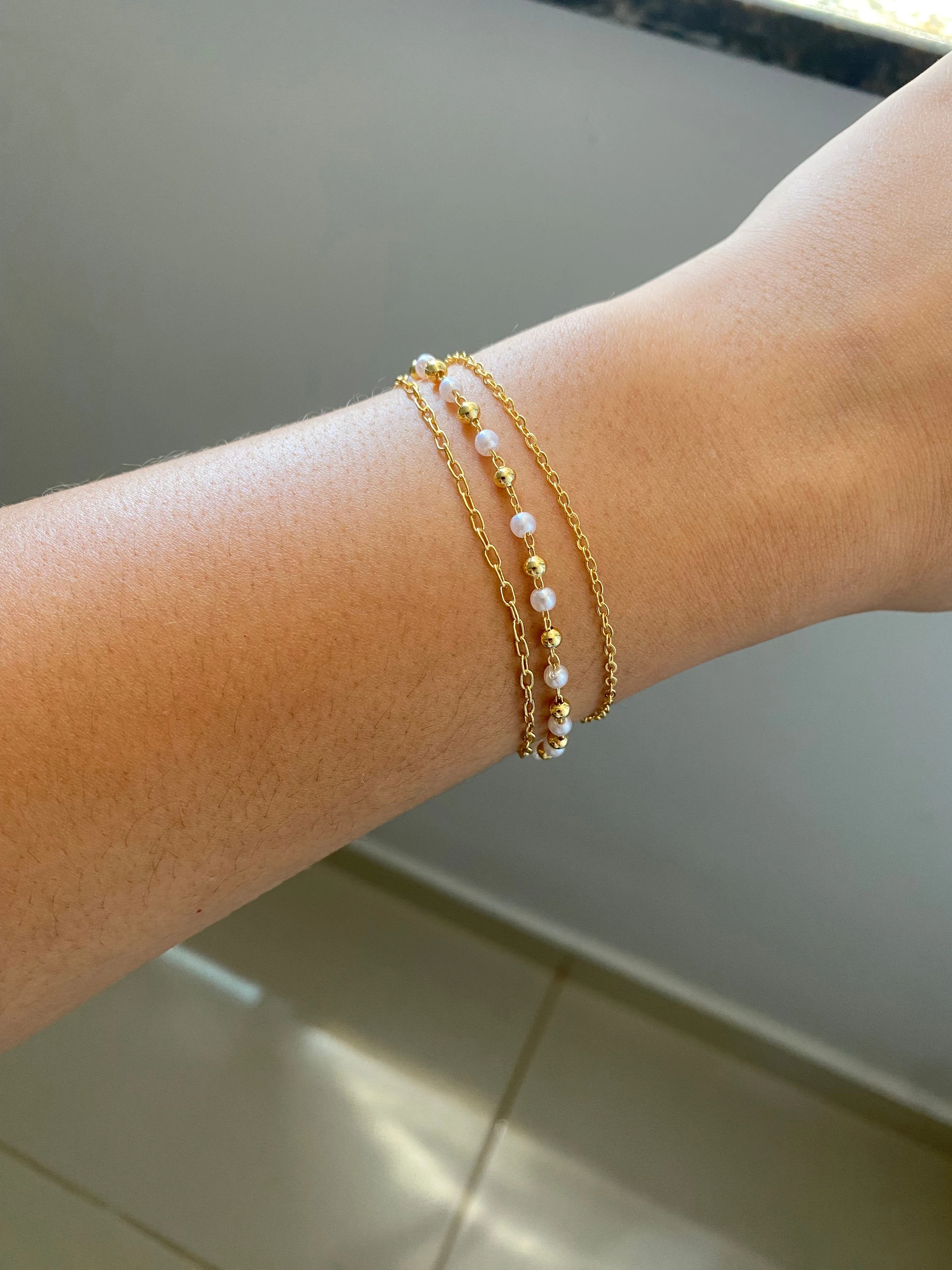 Pulseira Tripla Pérola - 5
