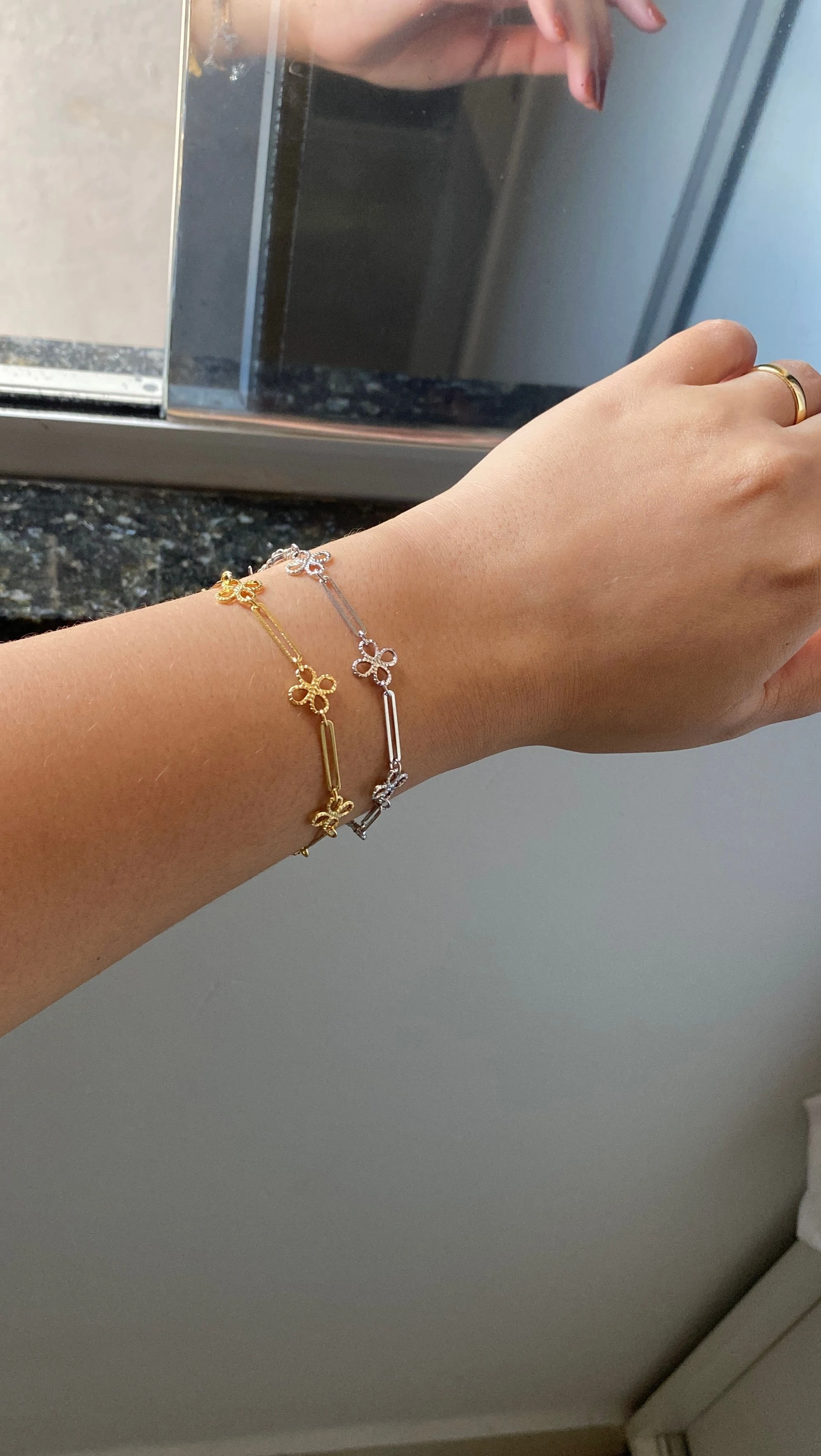 Pulseira Fio Duplo com Flor - 4