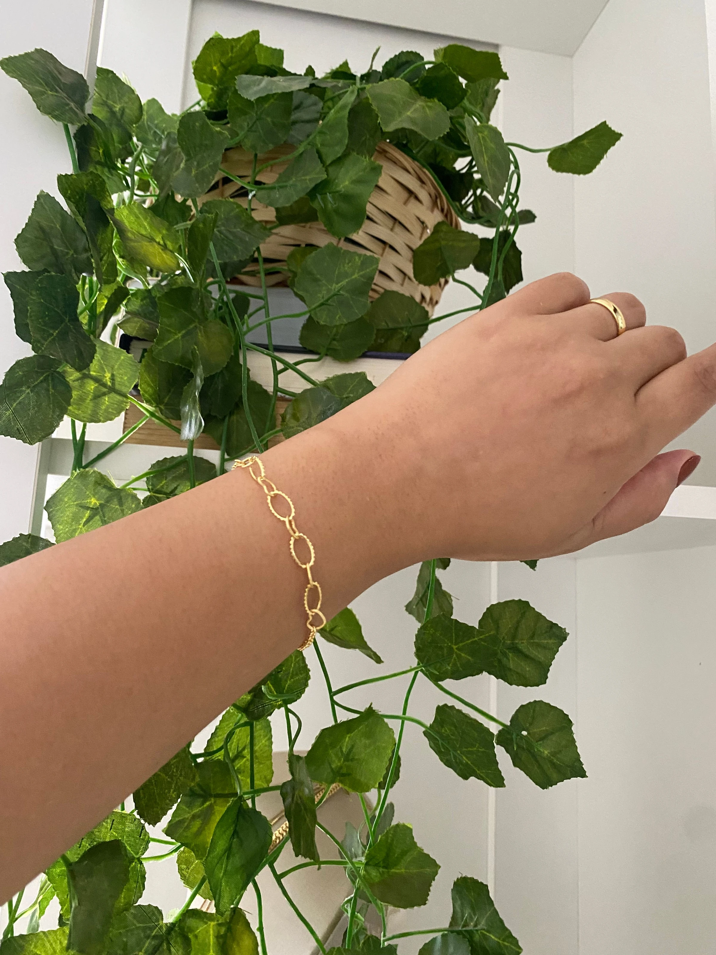 Pulseira elo português fino com elos ovais - 1