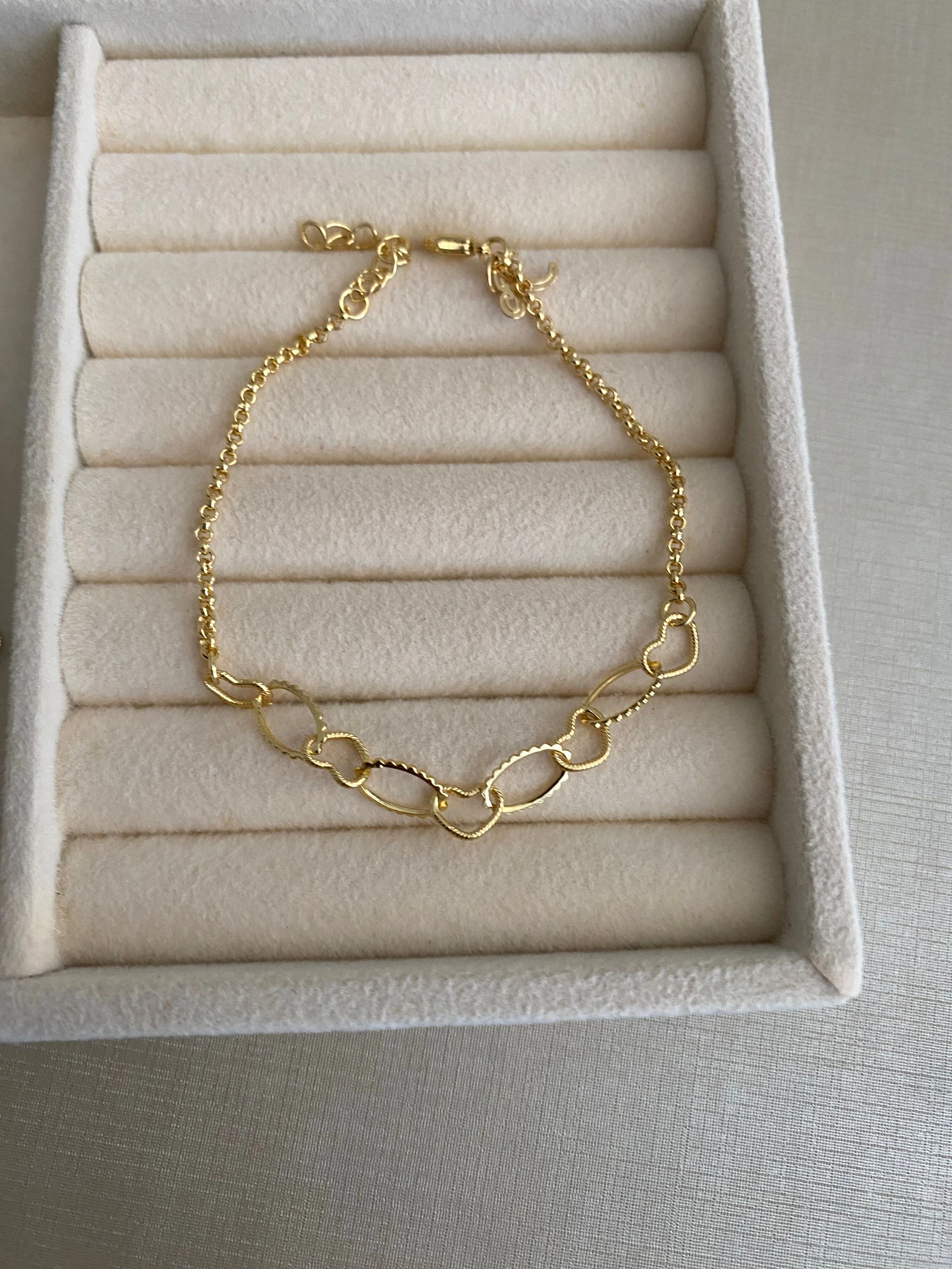 Pulseira elo português fino com elos ovais - 3