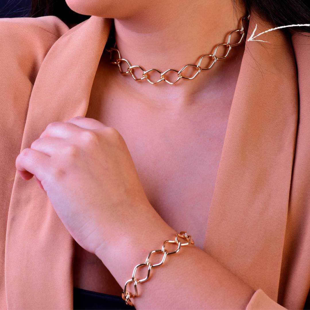 Choker Corrente Losango - 2