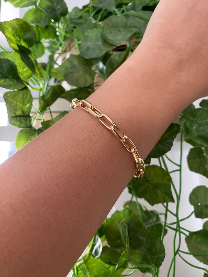 Pulseira Elos Retangulares Grossa