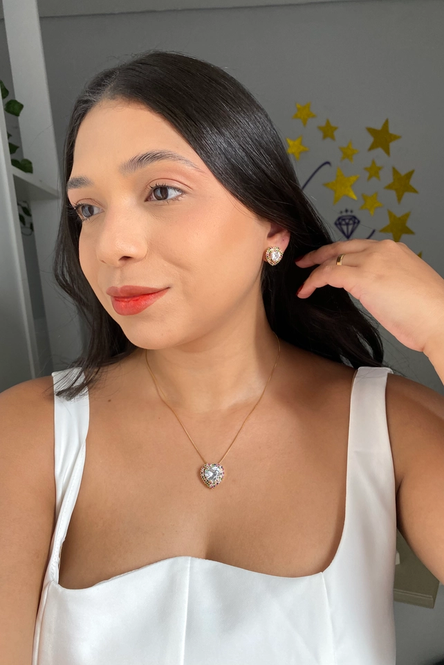 Conjunto Coração Cristal Color Luxo - 2