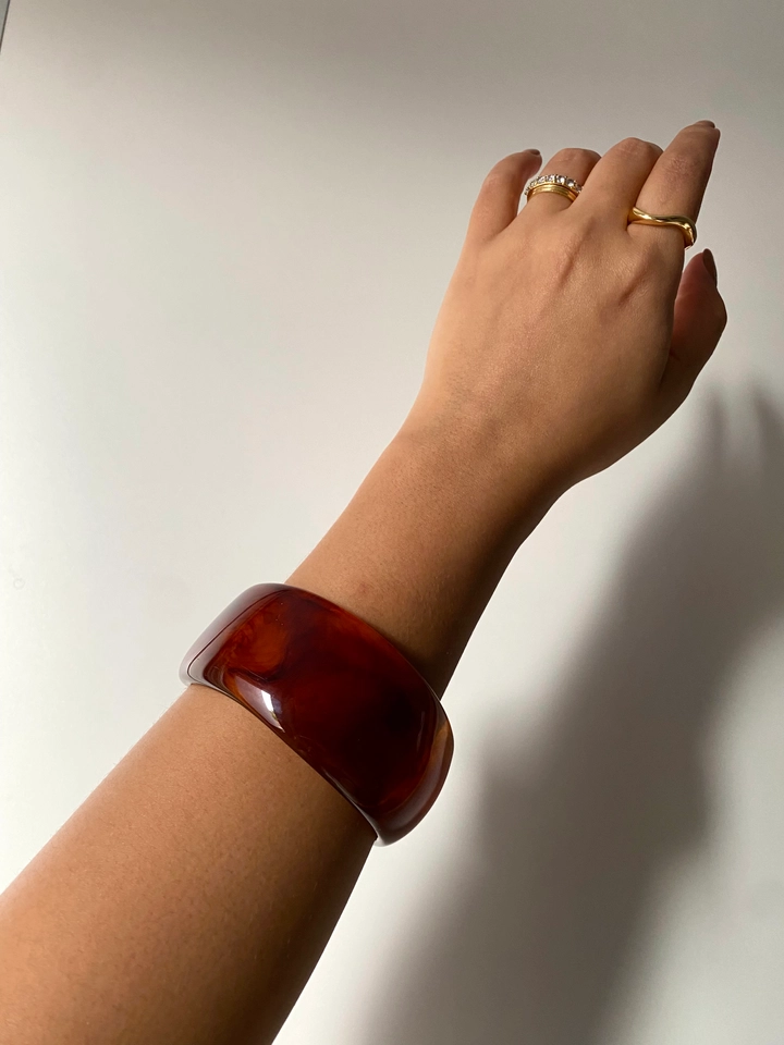 Maxxi Bracelete Resina Marrom G - 2