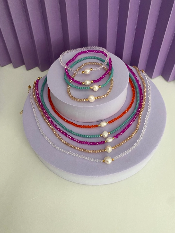 Pulseira Cristais com Pérola Barroca - 4