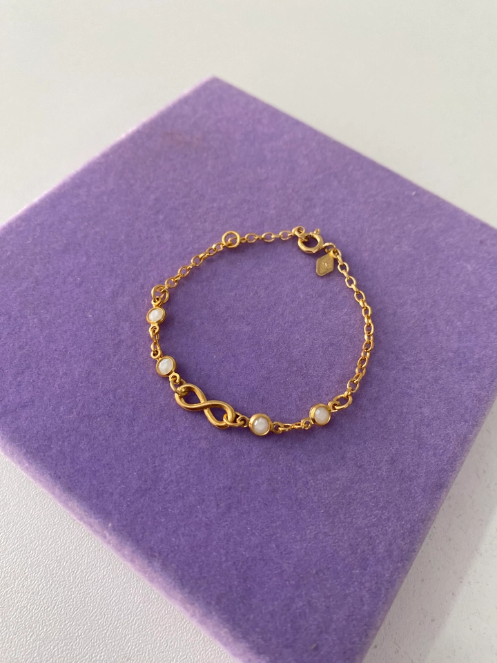 PULSEIRA INFANTIL FOLHEADO A OURO 