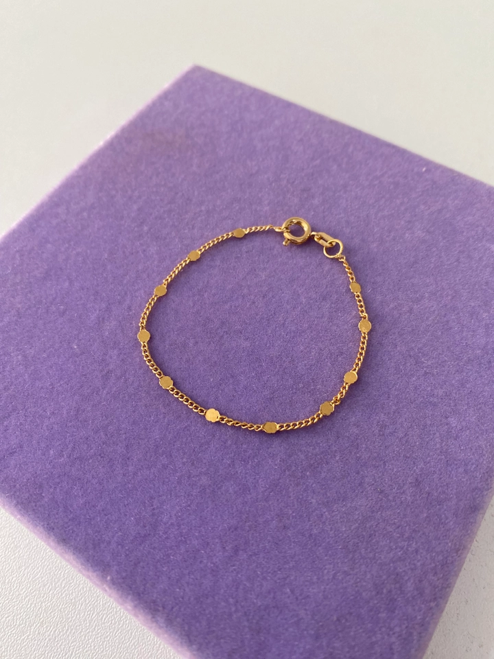 PULSEIRA INFANTIL FOLHEADO A OURO 