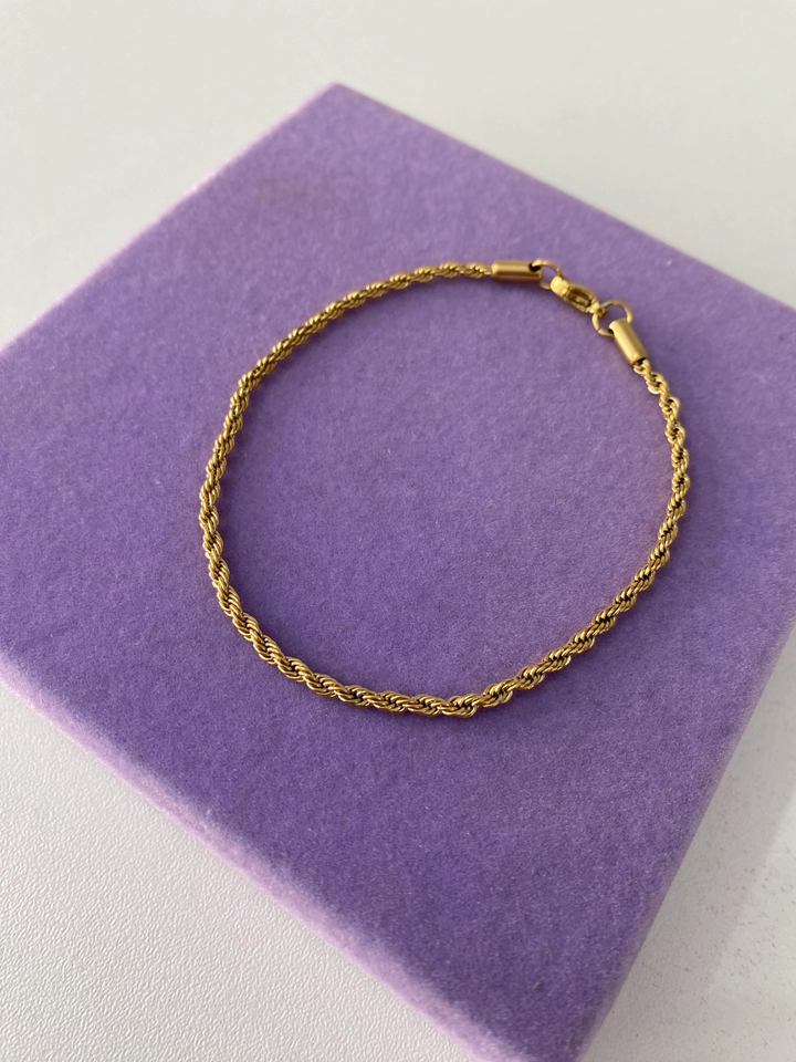PULSEIRA MASCULINA CORDÃO BAIANO AÇO BANHADO - 1