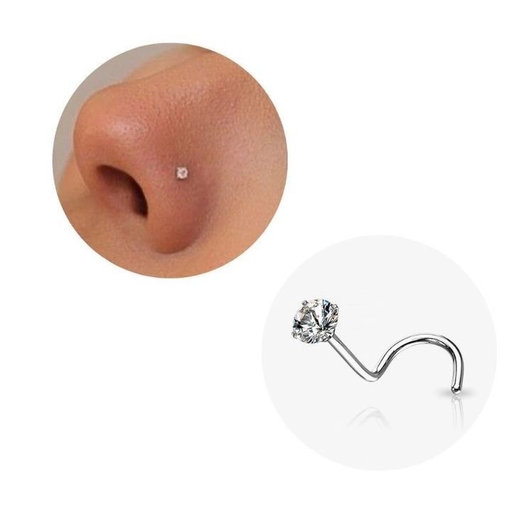 PIERCING DE NARIZ PONTO DE LUZ CURVADO 