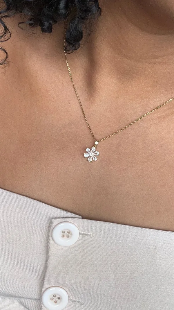 COLAR FLOR CRAVEJADA AÇO INOX  - imagem 2
