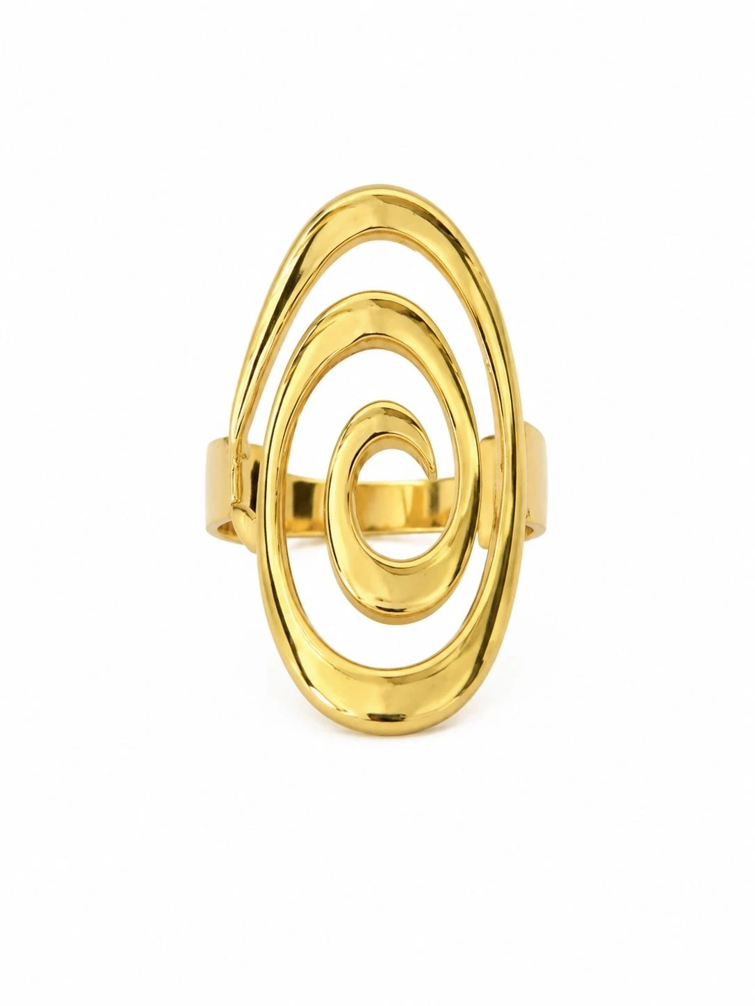 ANEL ESPIRAL LUXO AÇO BANHADO - 1