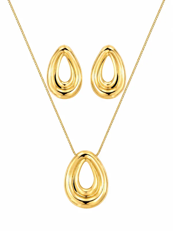 CONJUNTO GOTA FOLHEADO A OURO