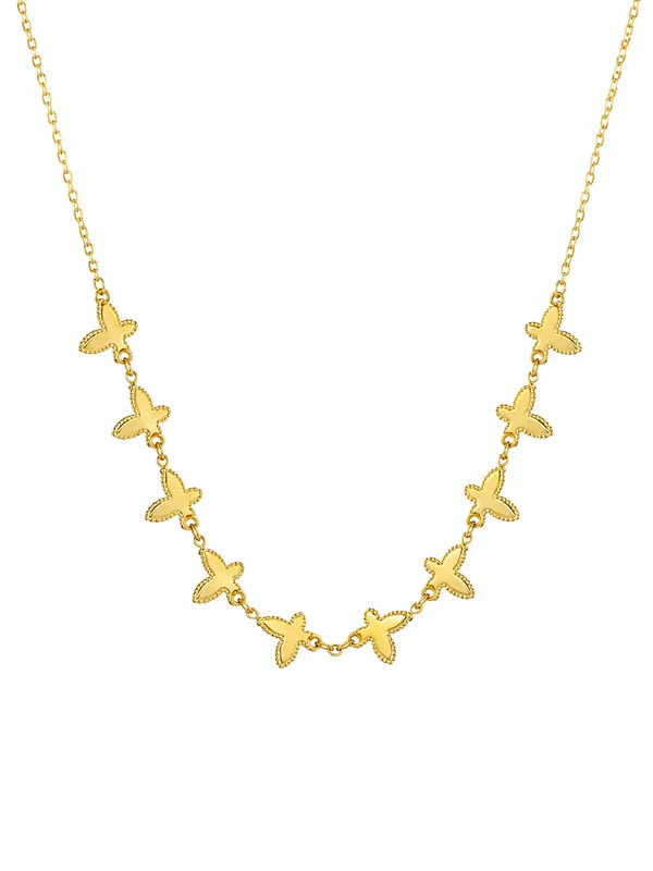 CHOCKER BORBOLETA FOLHEADO A OURO