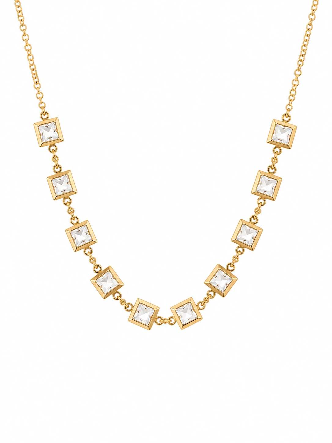 CHOCKER COM ZIRCÔNIAS FOLHEADO A OURO - 1