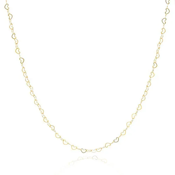 CHOCKER CORAÇÃO VAZADOS FOLHEADO A OURO