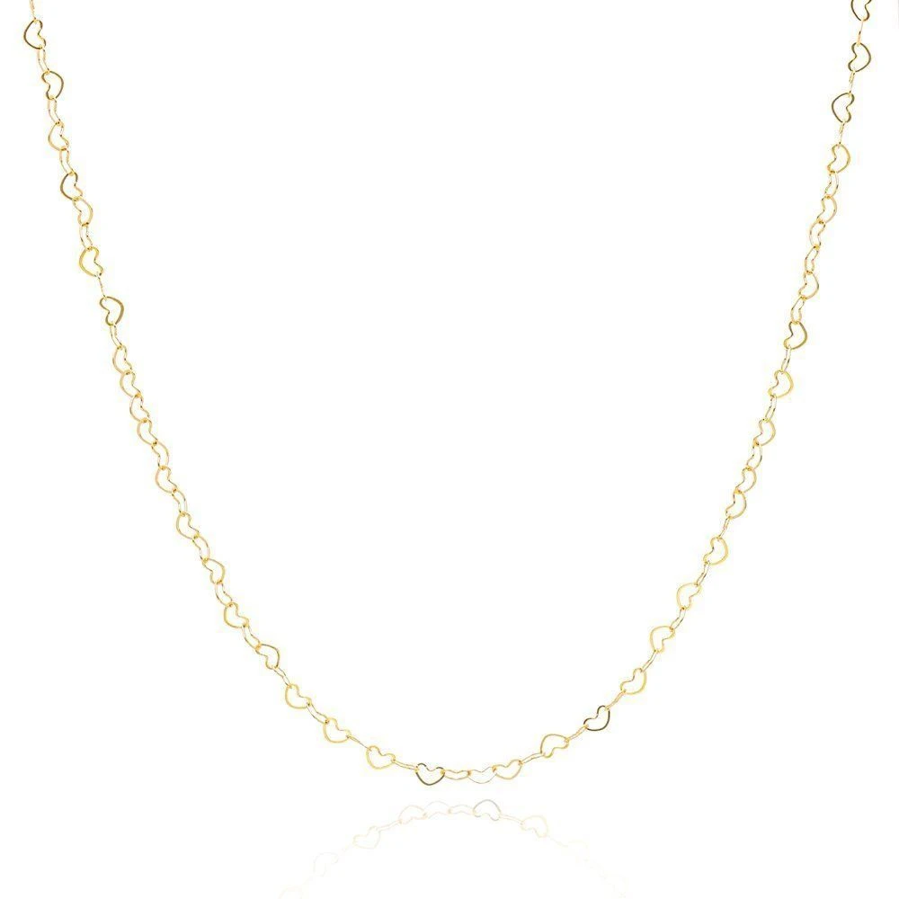 CHOCKER CORAÇÃO VAZADOS FOLHEADO A OURO - 1