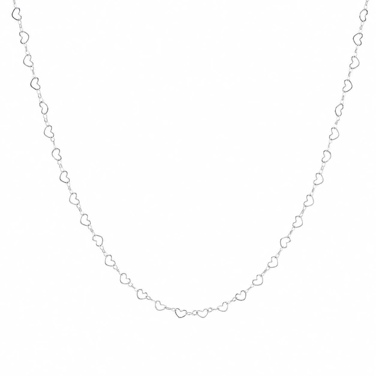CHOCKER CORAÇÃO VAZADO FOLHEADO A PRATA - 1