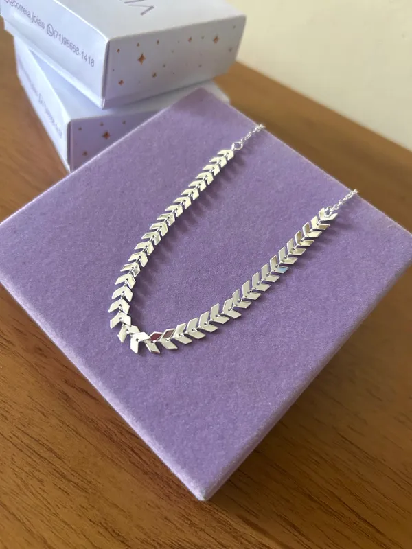 CHOCKER ESCAMA FOLHEADO A PRATA - imagem 2