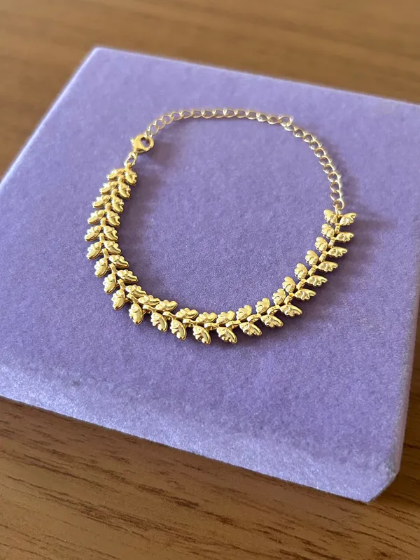 PULSEIRA FOLHEADO A OURO 