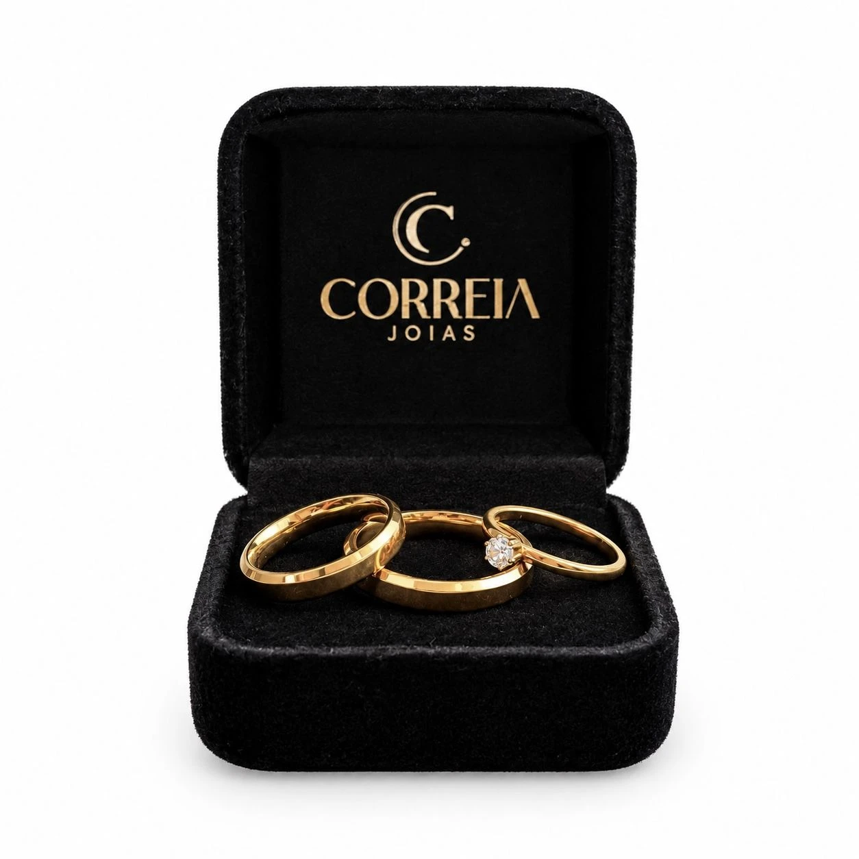 PAR DE ALIANÇA GLAMOUR BANHADA - 4mm - 1