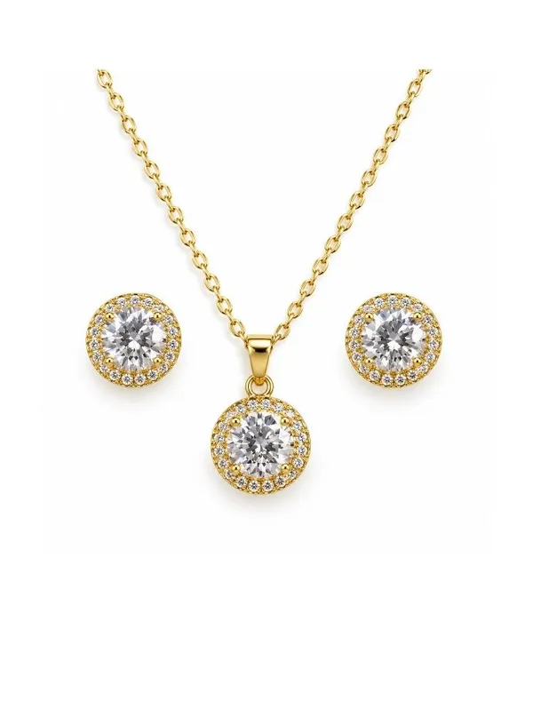 CONJUNTO PONTO DE LUZ AÇO BANHADO A OURO