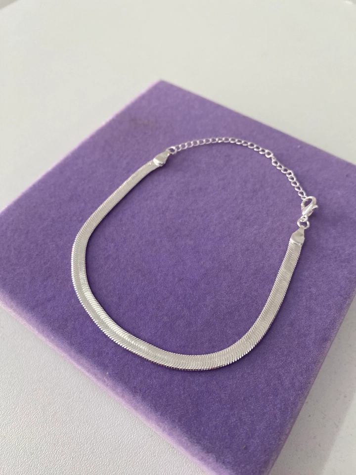 PULSEIRA LAMINADA FOLHEADO A PRATA  - 1