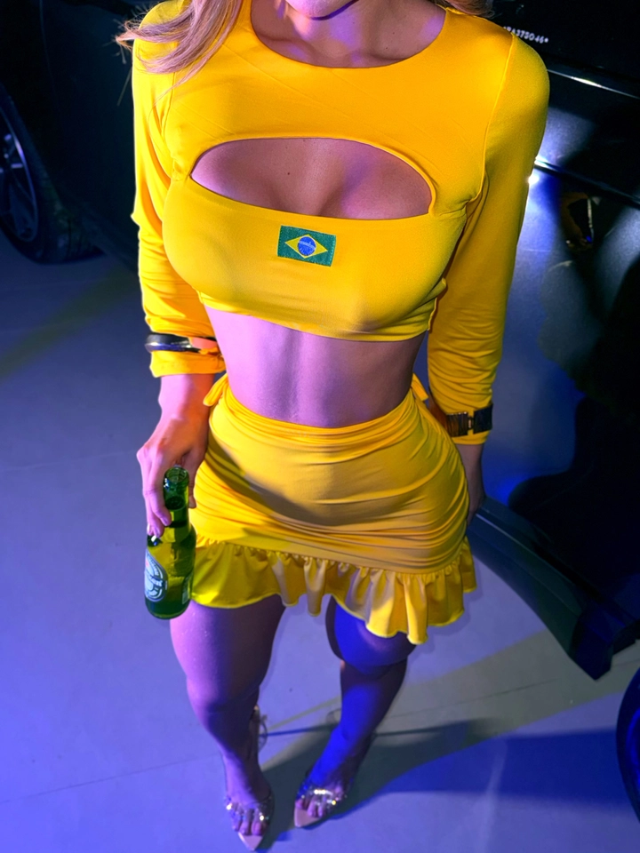 Conjunto Mariana poliamida (amarelo) - 3