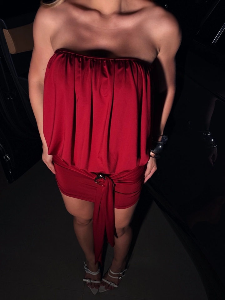 Vestido Manoela poliamida (vinho) - 2