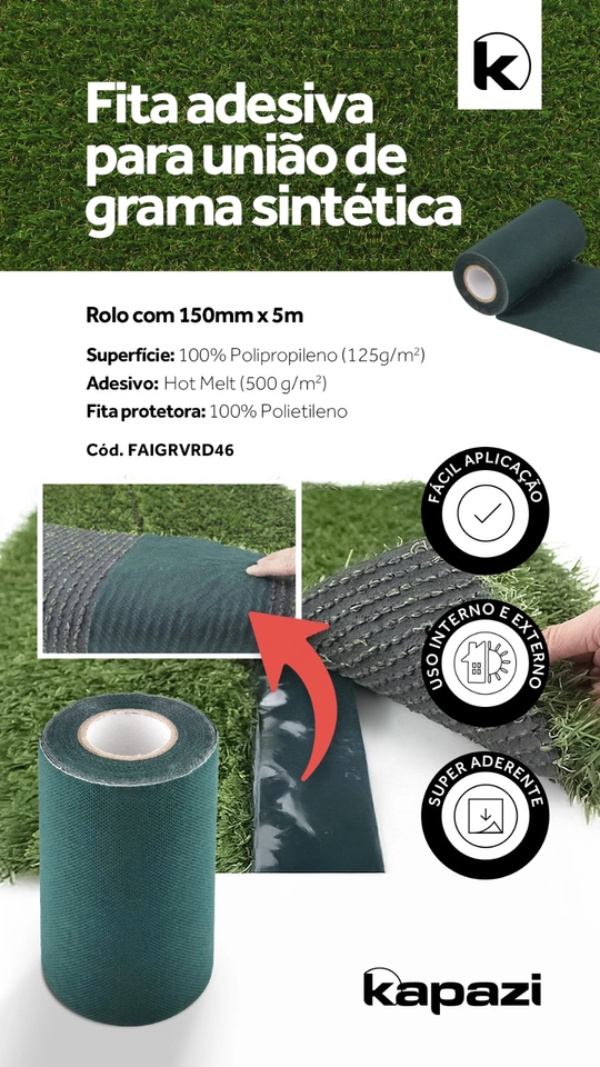 FITA ADESIVA PARA UNIÃO DE GRAMA SINTÉTICA _ 15cm X 5m - 4