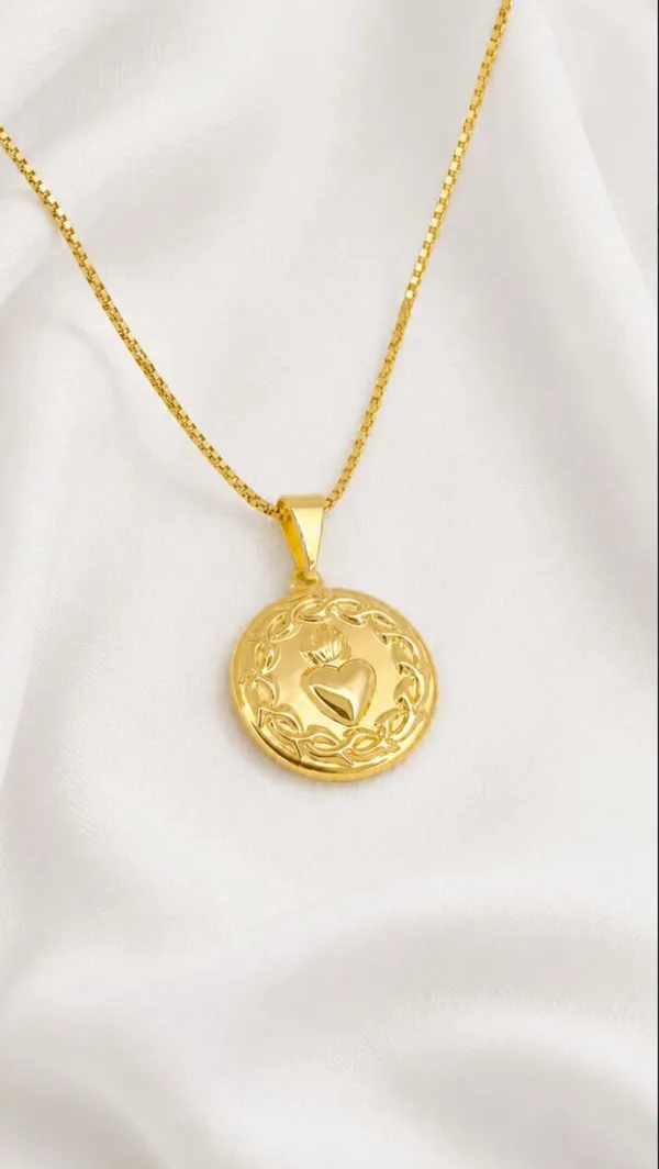 Colar Medalha Sagrado Coração de Jesus