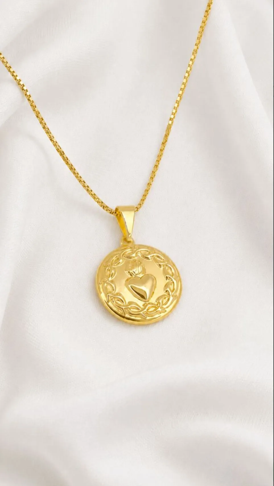 Colar Medalha Sagrado Coração de Jesus - 1